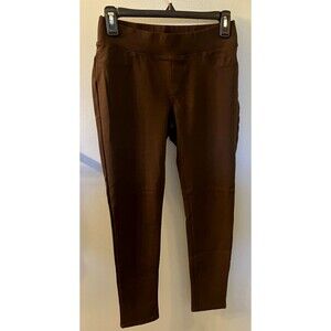 St Johns Bay Womens Skinny Leg Chocolate Brown Leggings Small NWOT
